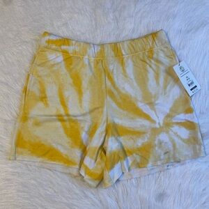 Secret Treasures Pajamas Womens Size XS (0-2) Yellow White Tie Dye Pajama Shorts